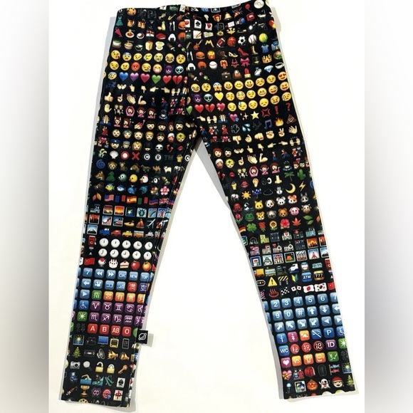 Terez Emoji Print Toddler Girls Leggings Size S Small Retail $58 Multi-Color NWT - Picture 3 of 7